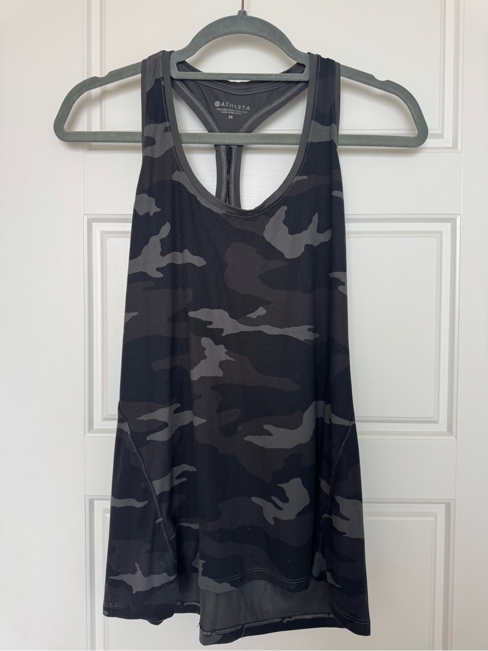 Athleta Black & Gray Camo Racerback Tank